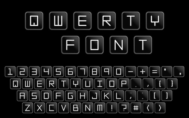 컴퓨터 키보드와 유사한 문자가 있는 쿼티 최소한의 영어 알파벳 버튼