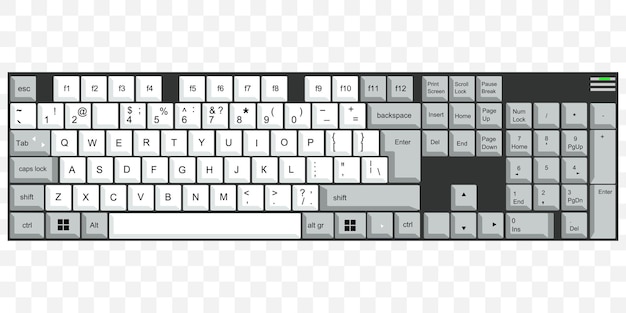 Qwerty-toetsenbord geïsoleerde illustratie