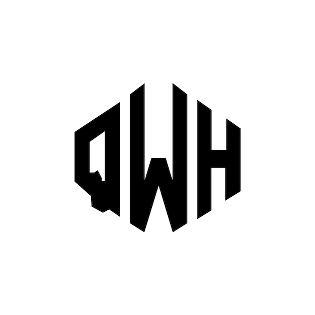 Vector qwh letter logo ontwerp met veelhoek vorm qwh veelhoek en kubus vorm logo ontwerp qwh zeshoek vector logo sjabloon witte en zwarte kleuren qwh monogram bedrijf en vastgoed logo