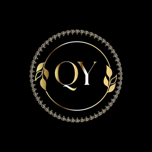 Логотип QY Monogram для праздника, ювелирных изделий, свадьбы, поздравительной открытки, приглашения Vector Template