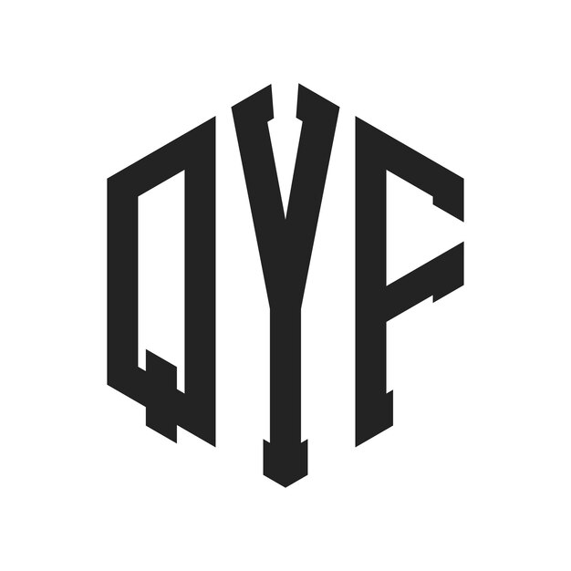 QYF Logo Design Initial Letter QYF Monogram Logo using Hexagon shape