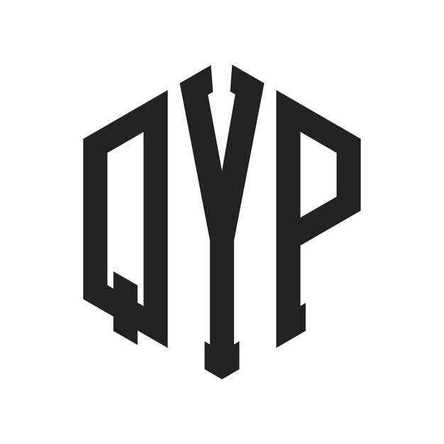 QYP Logo Design Initial Letter QYP Monogram Logo using Hexagon shape