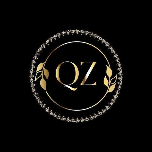 Vector qz monogram logotype for celebration, jewelry, wedding, greeting card, invitation vector template