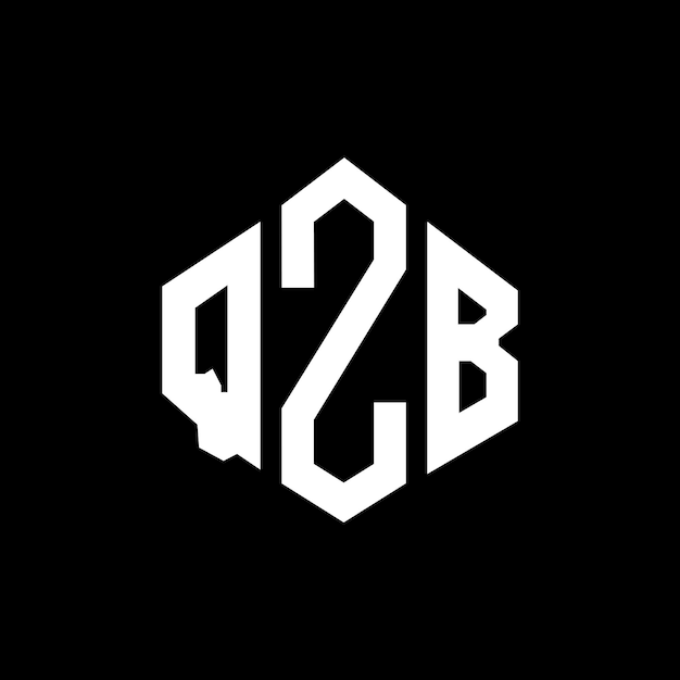 다각형 모양의 QZB 글자 로고 디자인 QZB 다각형 및 큐브 모양 로고 설계 QZB 육각형 터 로고 템플릿 색과 검은색 QZB 모노그램 비즈니스 및 부동산 로고