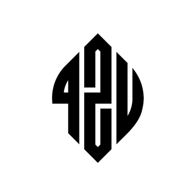 Вектор Логотип круговой буквы qzu с формой круга и эллипса qzu эллипсовые буквы с типографическим стилем три инициалы образуют логотип круга qzu круг эмблема абстрактная монограмма письмо марка вектор