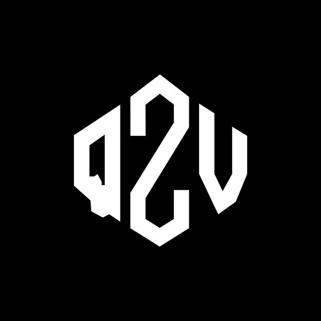 Дизайн логотипа букв QZV с формой многоугольника QZV многоугольный и кубический дизайн логотипа QZV шестиугольный векторный шаблон логотипа белые и черные цвета QZV монограмма бизнес и логотип недвижимости