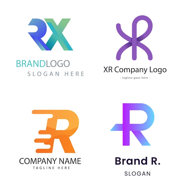 R alfabet letter initiële kleurrijke gradiënt ontwerp Corporate business merk bedrijf abstract logo de