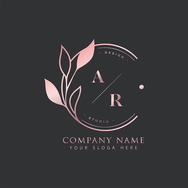a r ar beauty vector initial logo handwriting logo of initial signature wedding fashion