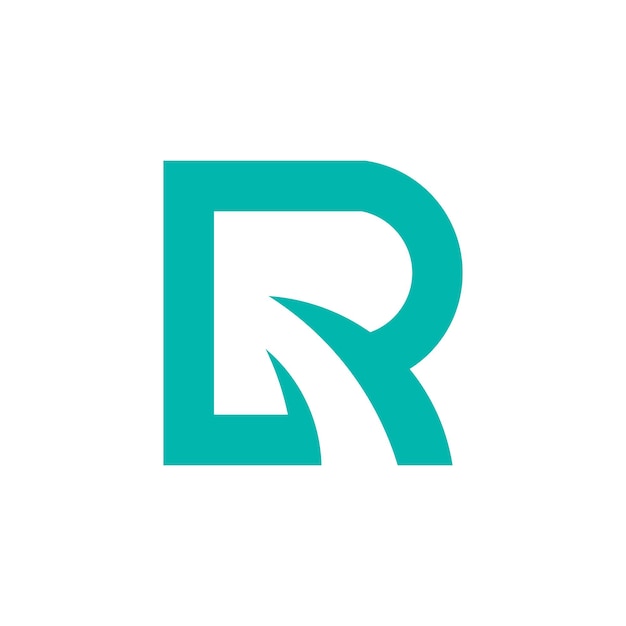 r brief vector abstracte logo ontwerp