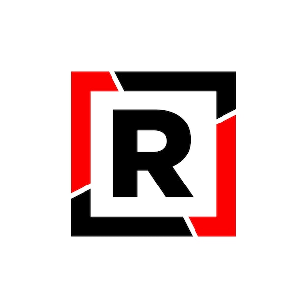 R company name monogram R frame letter icon