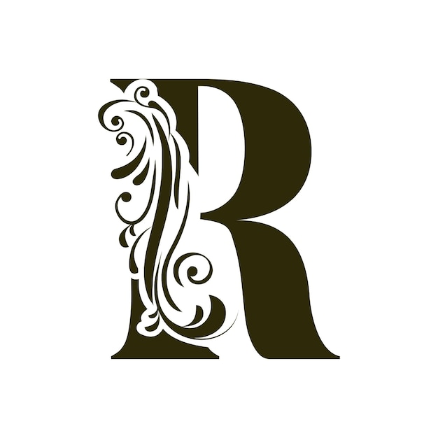 R creatief letter logo ontwerp