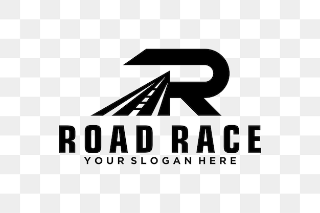 R en weg logo ontwerp race auto vector