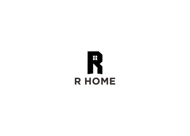 Вектор r дома дизайн логотипа векторная иллюстрация