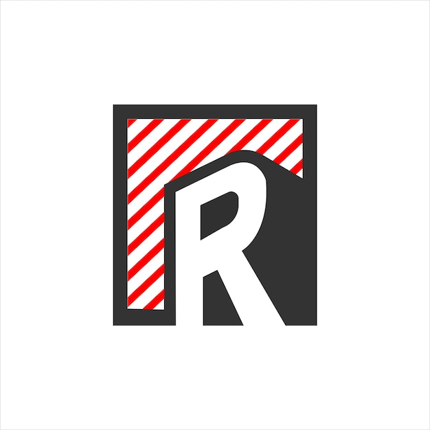 R 초기 디자인 아이콘 추상 로고