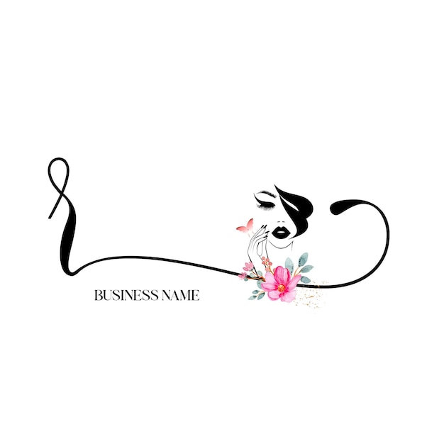 R initial letter Beauty floral logo