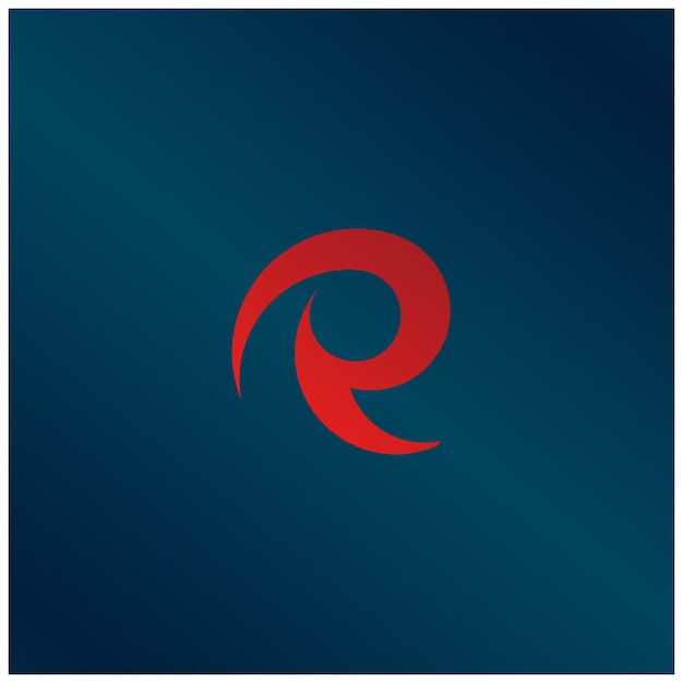 R initial letter logo inside circle logo design template vector