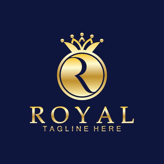 R initial royal crown logo Royal King queen luxury symbol Font emblem