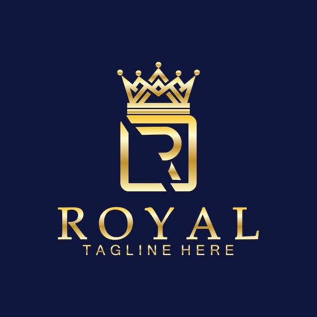 R initial royal crown logo Royal King queen luxury symbol Font emblem