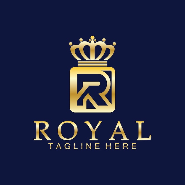 R initial royal crown logo Royal King queen luxury symbol Font emblem