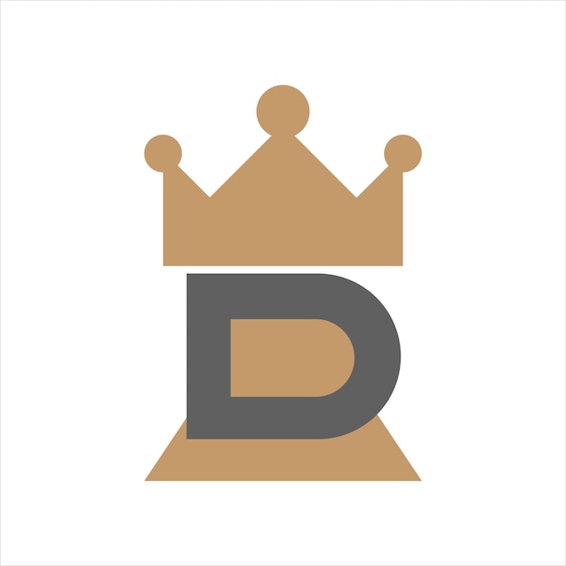 R Letter and Crown logo design