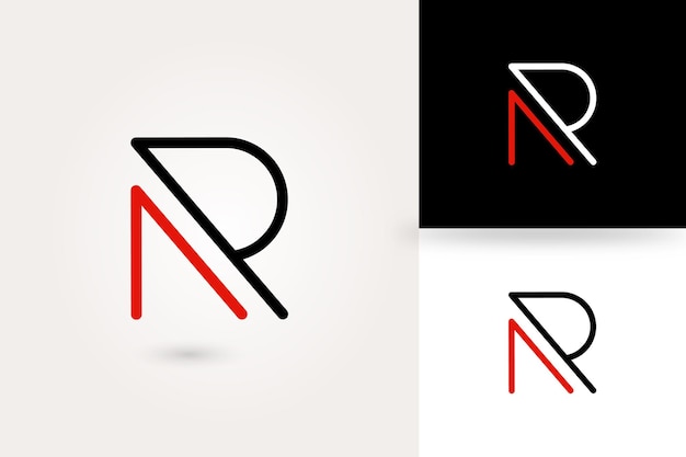 R letter logo and alphabet design template