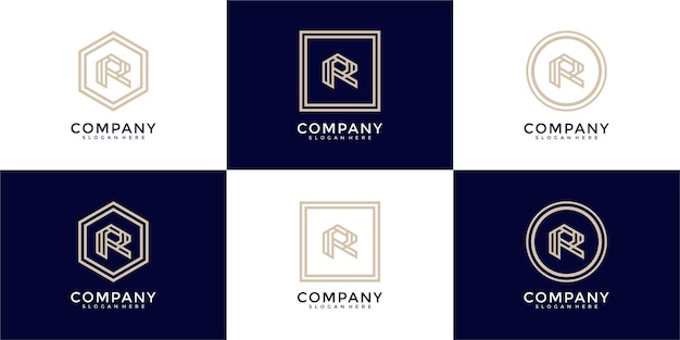 R letter logo collection monogram