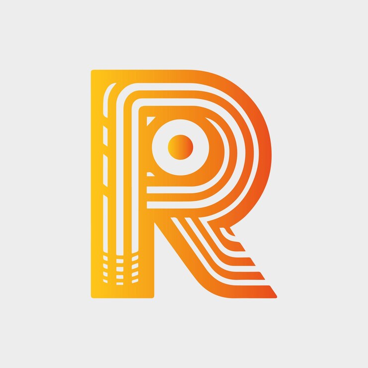 Vector r letter logo gradient colorful design illustration logo template design flat letter r logo vectors