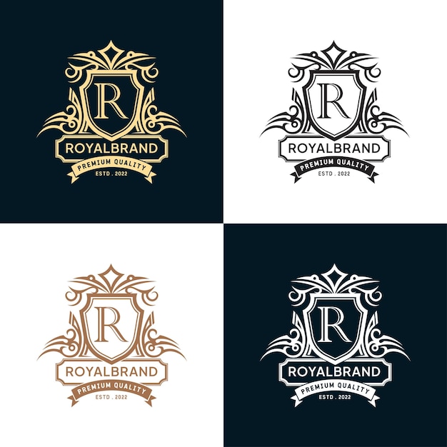 R letter logo for royal brand luxury brand