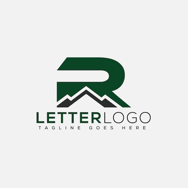 Vector r letter mountain logo design template vector graphic branding element