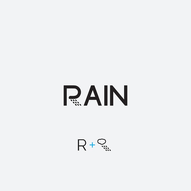 R letter plus regendruppels logo ontwerp