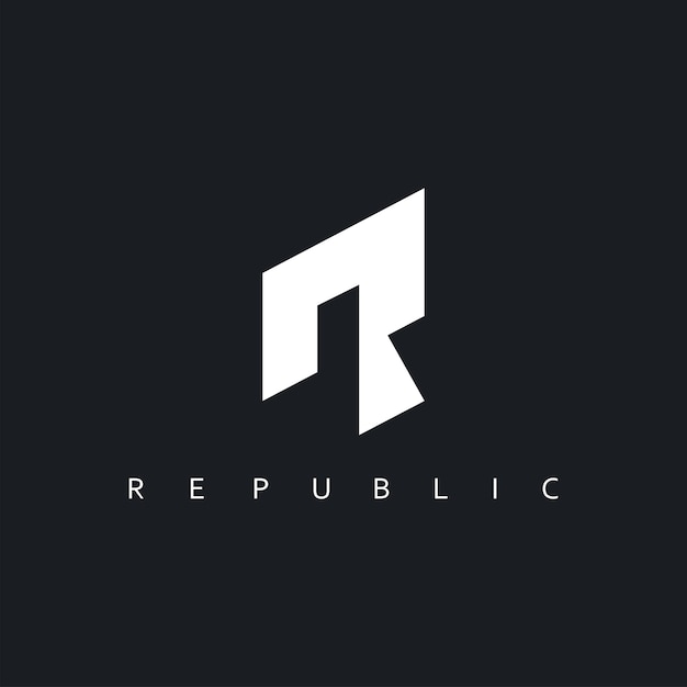 R letter simple logo concept design template web