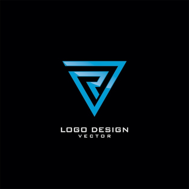 Lettera r in triangle line art logo design