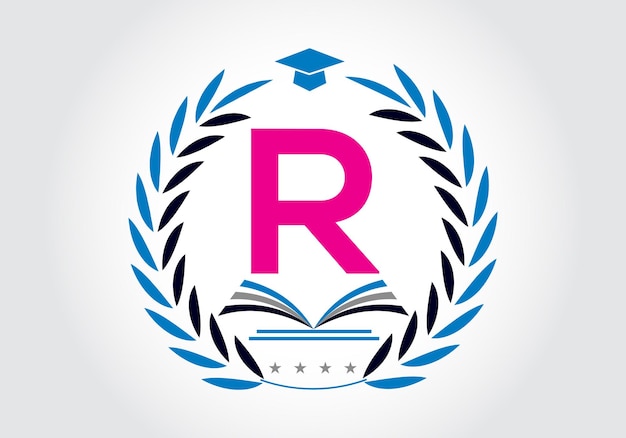 R Letter With Education Logo Book Concept Training Career Sign Universiteit Academie Afstuderen Logo