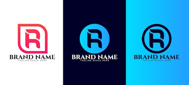 Design del logo r, design del logo serif con monogramma lettera r