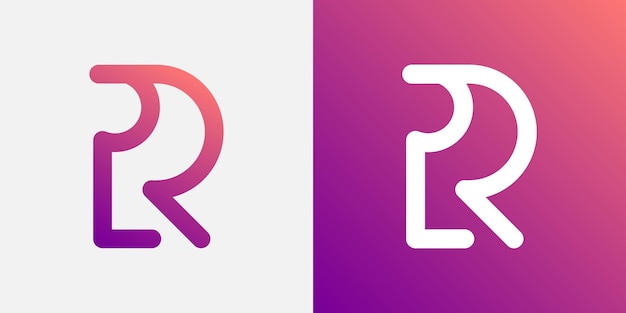 Дизайн логотипа R Минималистический с градиентными яркими цветами