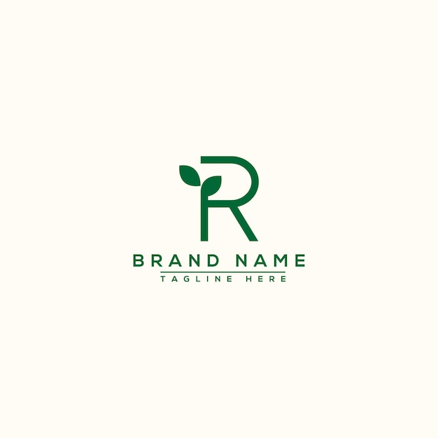 R logo design template elemento di branding grafico vettoriale