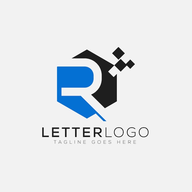 R Logo Design Template Vector Graphic Branding Element