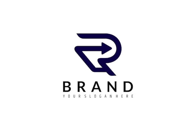 R-logo-ontwerp met pijlcombinatie