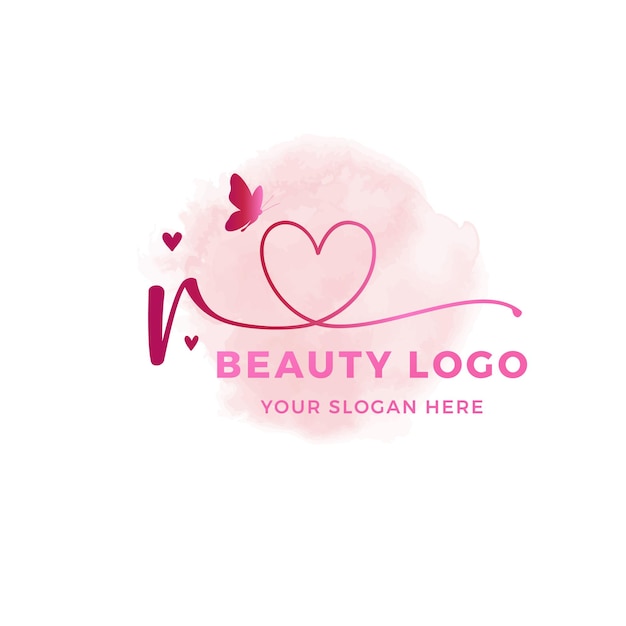 R luxury initials logo beauty logo rose gold logo nail logo interior design logo