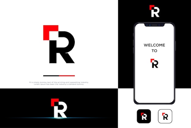 R 최소 로고 - 문자 R 로고
