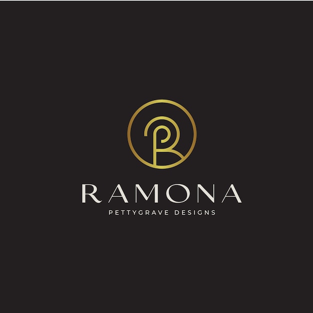 R monogram Luxe Esthetisch interieur wellness holistisch logoontwerp