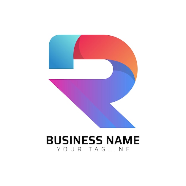 R 프리미엄 그라디언트 글 로고