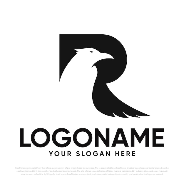 R raven logo design