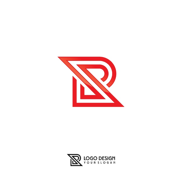 R symbol line art логотип дизайн