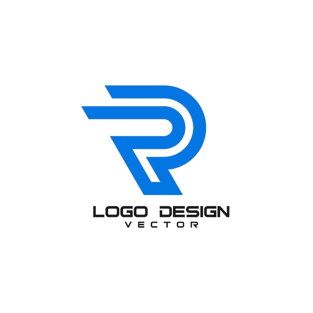 Вектор шаблона логотипа R Symbol Line Art