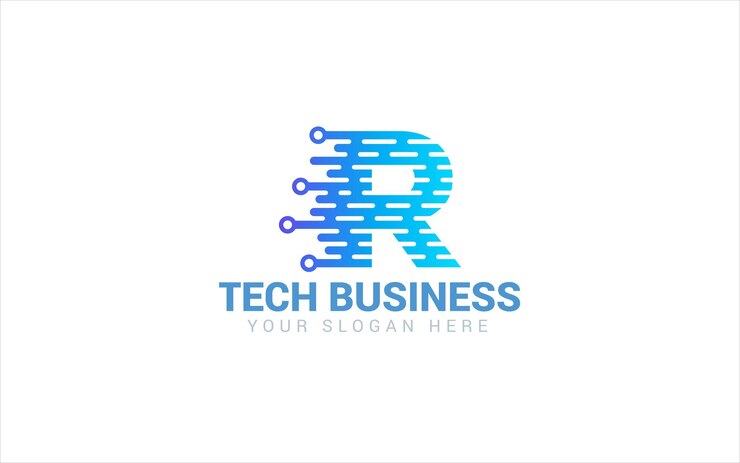 Vector r tech alphabet logo vector design for websites online businesses and digital services