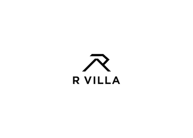 r villa logo design vector illustration