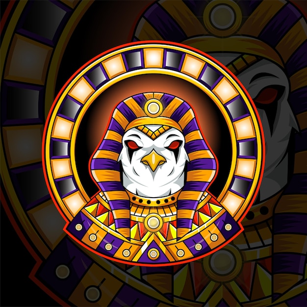Vettore logo della mascotte del dio egizio ra