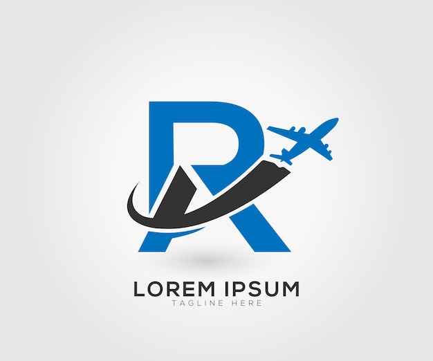 RA 편지 로고 디자인 항공 비행기 항공기 여행 개념 벡터 템플릿