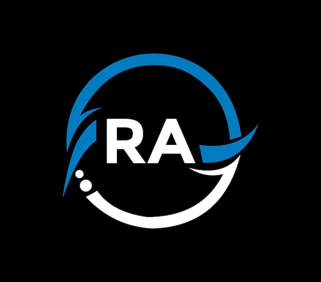 Ra letter logo ontwerp met een cirkelvorm ra cirkel en kubusvormig logo ontwerp ra monogram busine